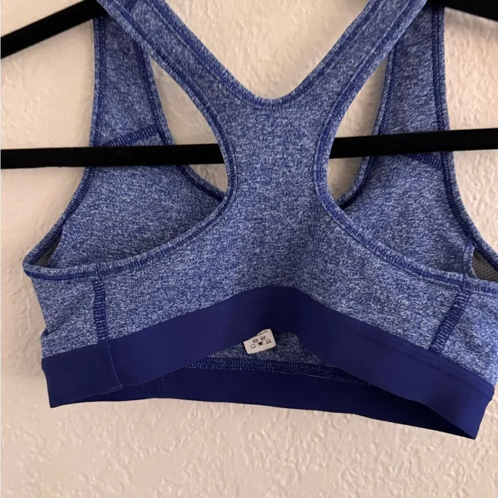 Nike Pro Blue Racerback Sports Bra with Moisture-Wicking Fabric